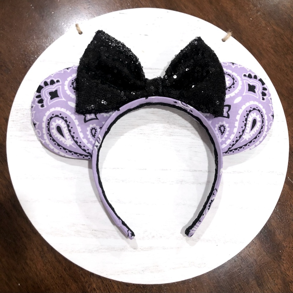 Minnie inspired purple bandana ears headband